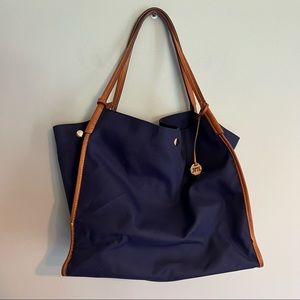 J.McLaughlin Nylon & Leather Trim Tote